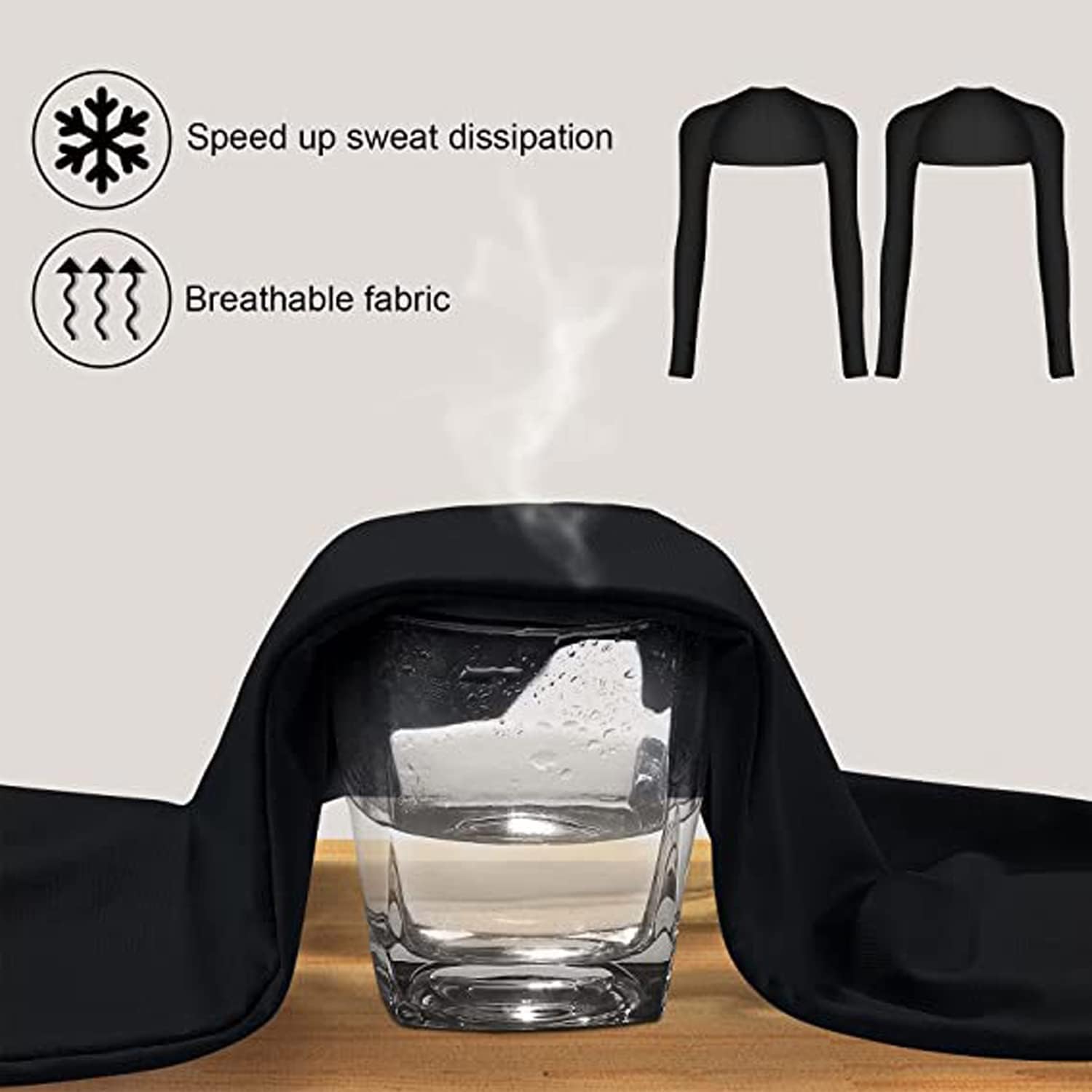 Schutz Bolero Sommer, Armmanschette Kühlschal mit Fingerloch, Atmungsaktiv Armstulpen Eisseide, Flexibel Sonnenschutz Kleidung Damen für Sommer Radfahren Läuft Outdoor Aktivitäten
