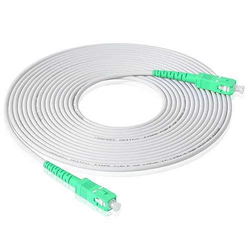 Miniatura 2 de AutCreation Cable de conexión de fibra óptica SC a SC, LSZH Monomodo OS1 9125um, OD 0.118 in, con 2 adaptadores de fibra óptica (7M, blanco (SCAPC a