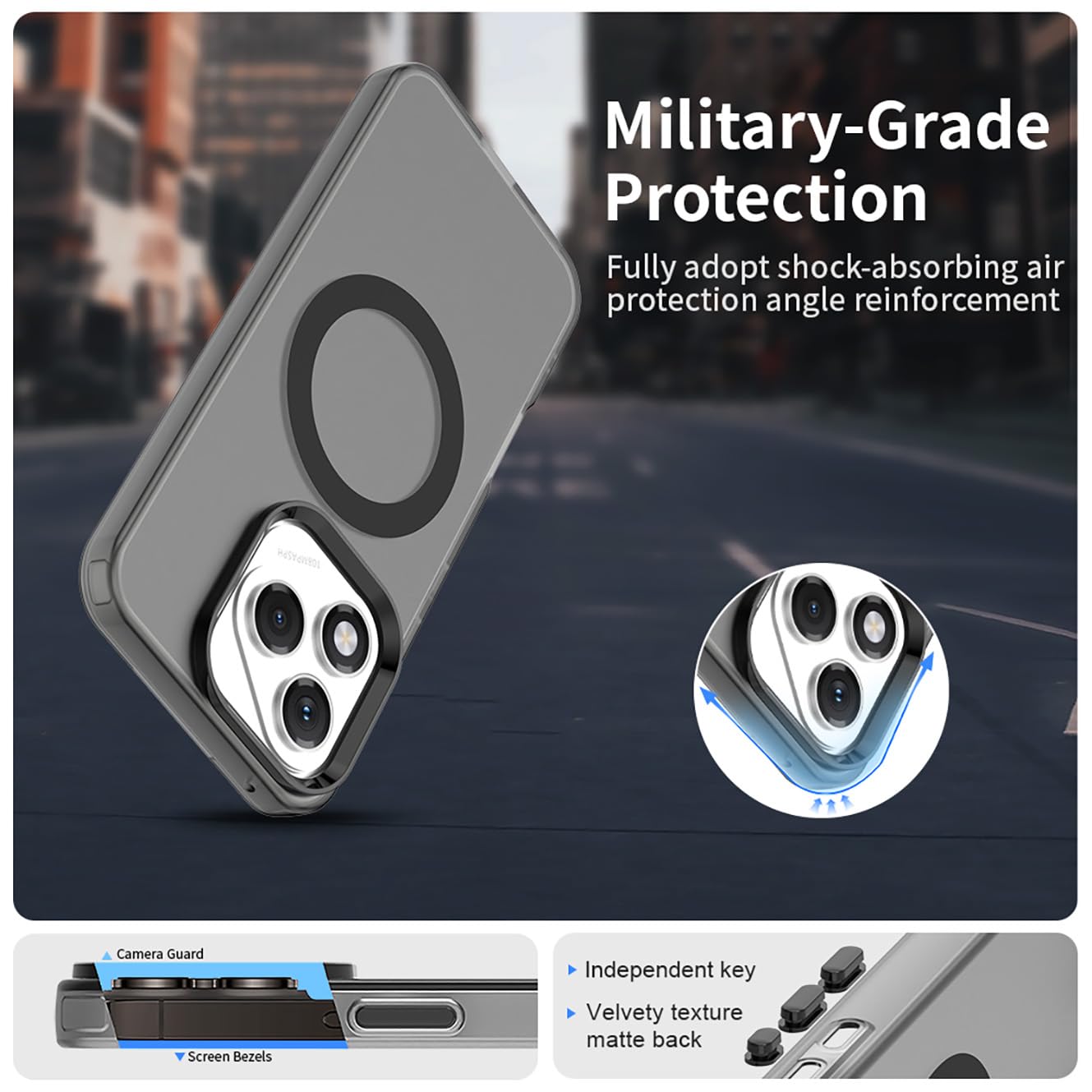 GUAGUA Cover Magnetico per Honor 400 Lite, Custodia Glassata Traslucida Compatibile con MagSafe, Opoco Protettivo Case Anti-Graffio Glassato