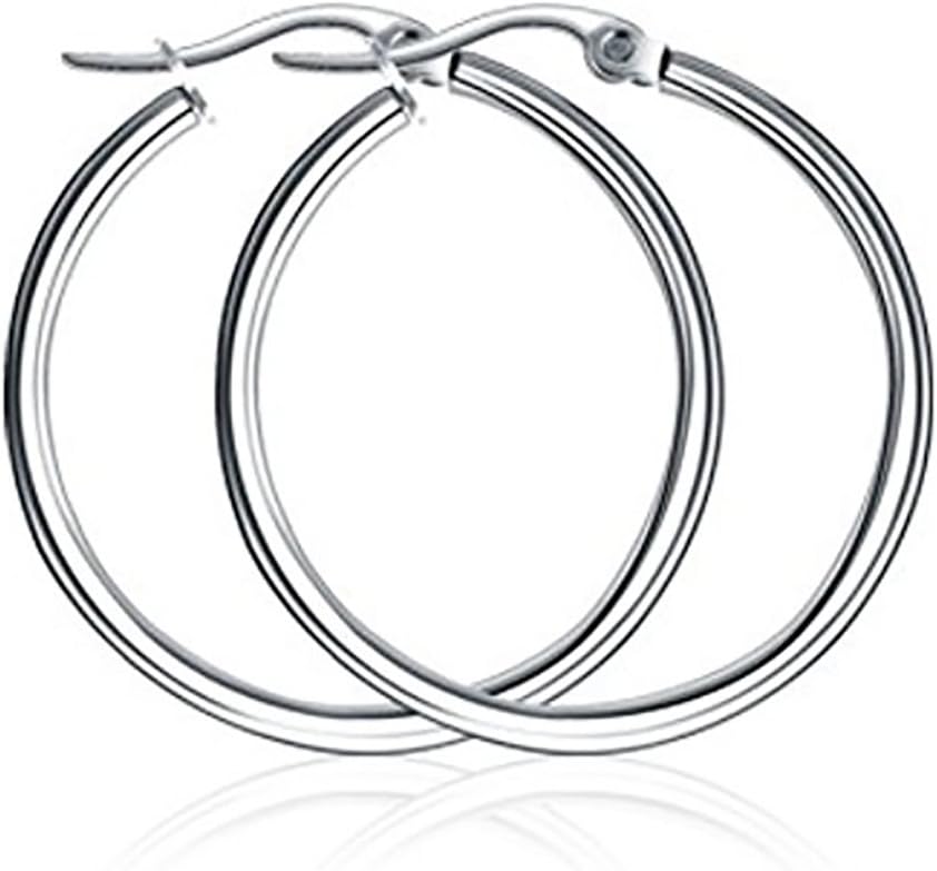 Bliqniqยฎ Fine Jewelry 925 Sterling Silver Hypoallergenic Hoop Huggie Earring for Women Men 13mm 18mm 23mm