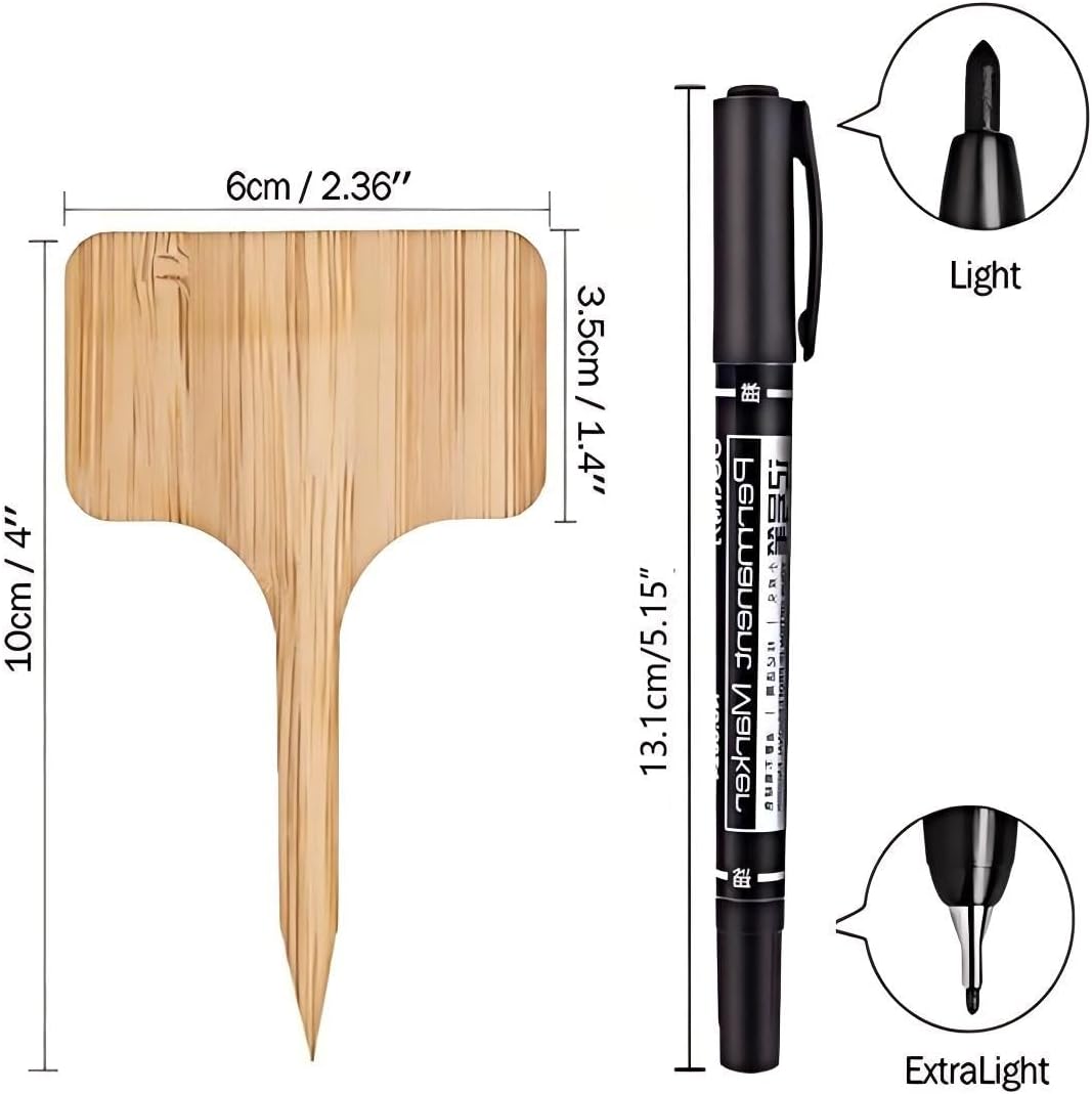 Wood Plant Labels,Bamboo Plant Labels,30 PCS Plant Sign Tags,Vegetable Garden Markers,Wood Plant Tags,for Garden Potted Plants(T Shape:2.36 * 4in/6 * 10cm) - Image 2