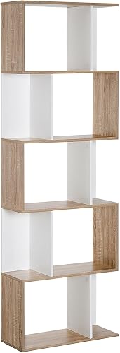 Bibliothèque à 5 Niveaux Forme S 60 x 24 x 184 HOMCOM