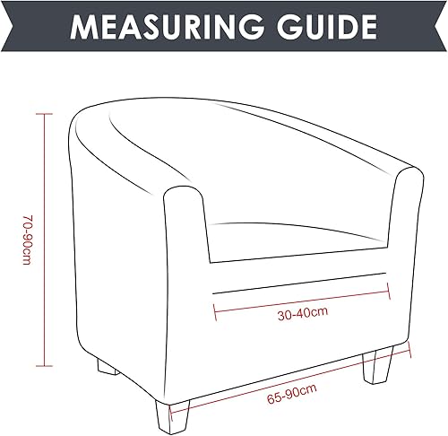 Miniatura 7 de HOTNIU Funda para silla de club, fundas para sillas de bañera para sillones, funda de sillón de alta elasticidad, protector de muebles para sala de
