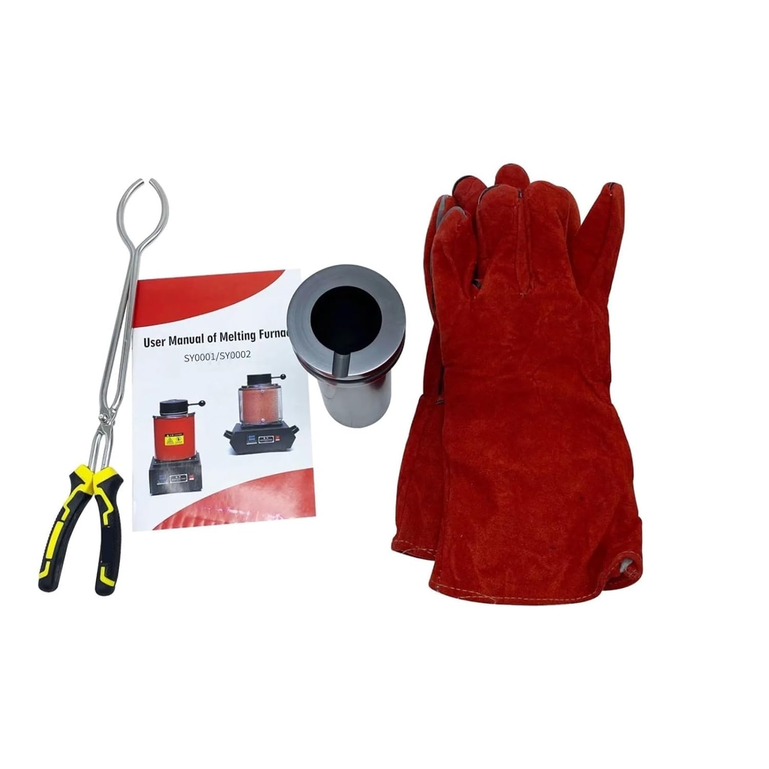 2kg 1400W 2000F デジタル電気溶解炉（るつぼ付き、スクラップ、銀、金、銅、アルミニウム溶解用） 精密 高効率 急速加熱