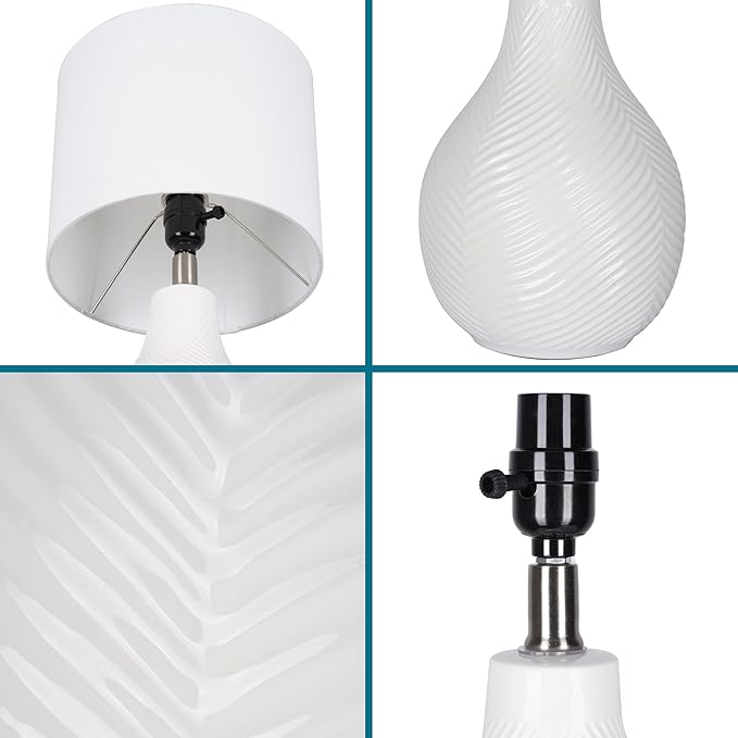 Lámpara de Mesa Cerámica Blanca 18.75 pulgadas Catalina Lighting miniatura 9