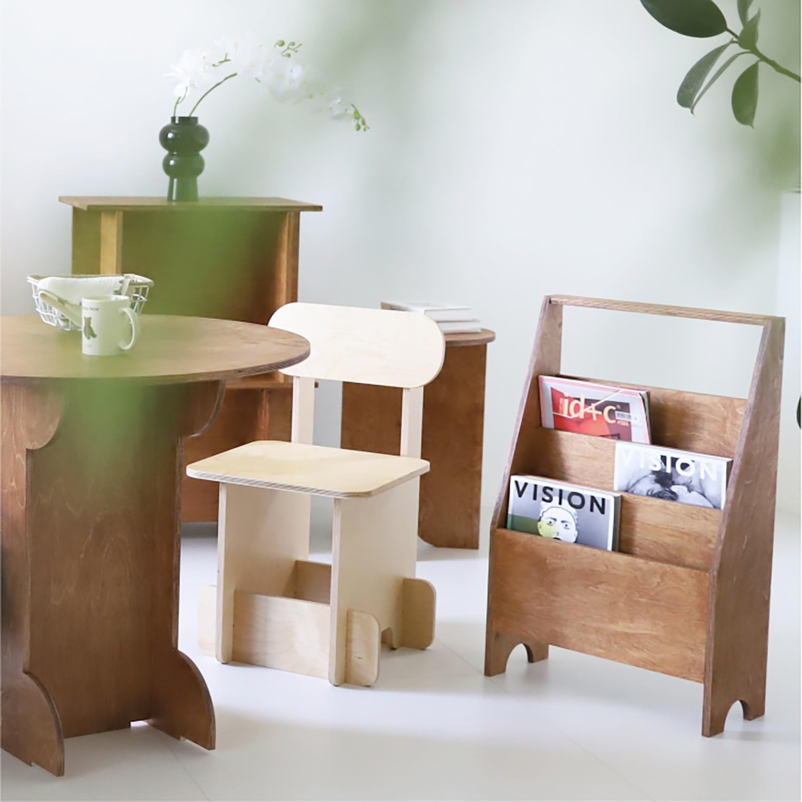 Prospektständer Zeitschriftenständer Literaturständer mit 3 Taschen, Holz Bodenstehend Prospekthalter, für Eingangsbereich Wohnzimmer Kinderzimmer