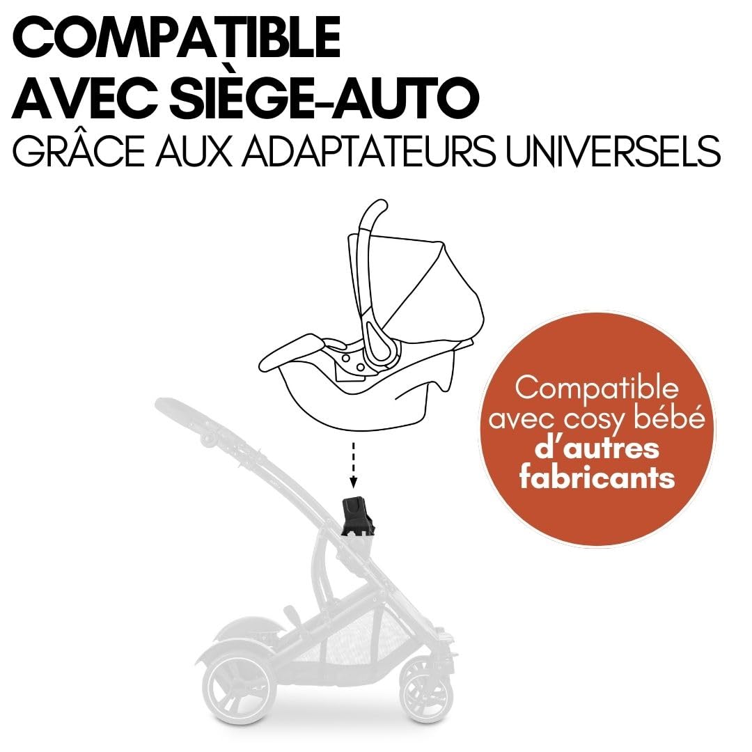 hauck Poussette Double Duett 4 - pour 2 Enfants, Tandem Superposé, Couvre-Jambes, Protection Pluie, Siège Convertible en Nacelle, Compacte, Jusqu'à 36 kg - Noir