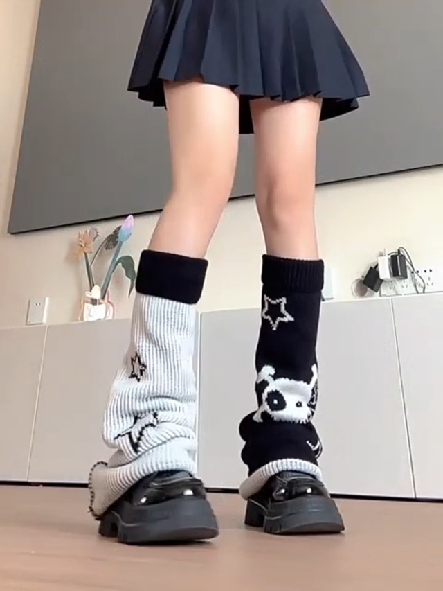 Y2K Japanse Lolita Vintage gebreide beenwarmers voor dames, lange