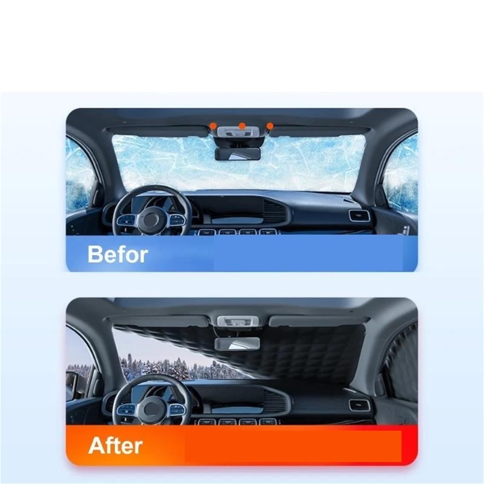 Copertura Invernale per Parabrezza per Auto per Ghiaccio/Neve/Gelo Protezione per Parabrezza Antivento per Esterni per SUV/berlina Copri Parabrezza Auto Inverno