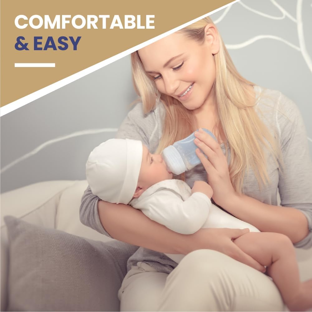 Manual Breast Pump for Breastfeeding – Soft Silicone, BPA-Free, Comfortable & Quiet | Easy to Clean | Complete Bottle & Nipple Set