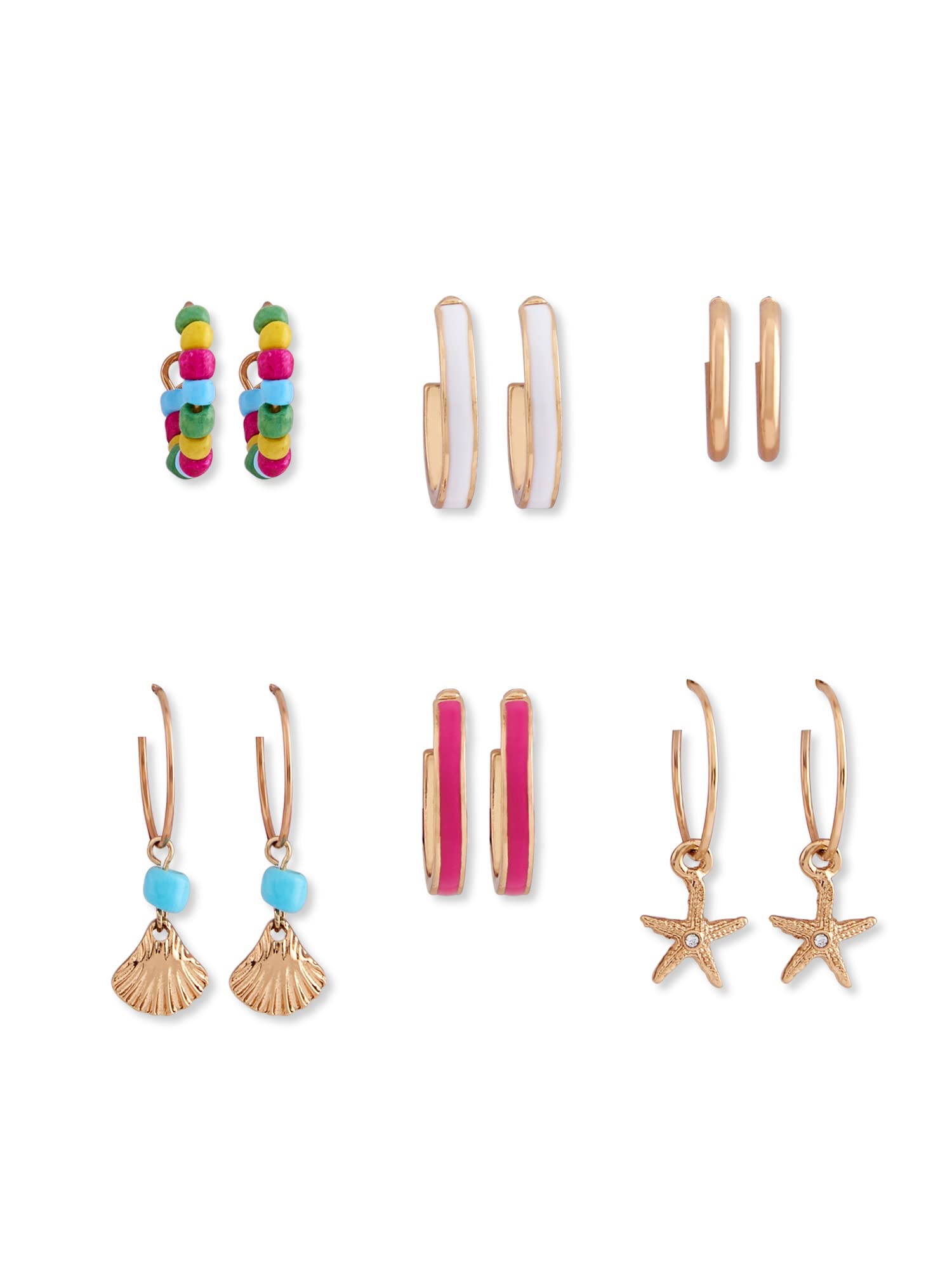 Toniq Skin Friendly Lead & Nickel free Beach Vacation Enameled Hoops Earring Jewellery Set (6 Pairs) (B09W17L2RK) Amazon Price History, Amazon Price Tracker