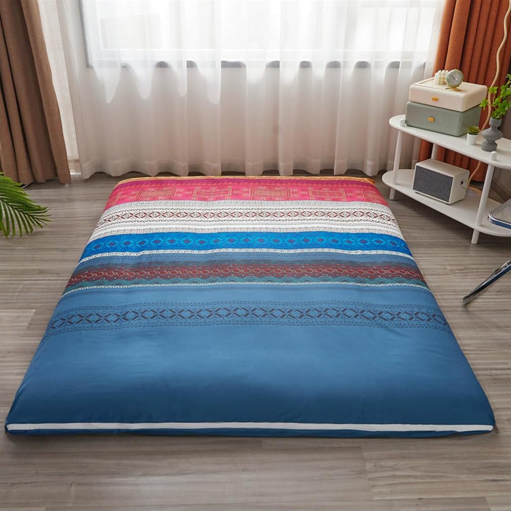 LDLCYCN A,180x200cm(KING), Futon Mattress Cover with Zipper for Full/Queen/King Size Dustproof Japanese Floor Mattress Futon Cover Soft Comfort Sleeping Mat Cover for Bedroom Machine Washable