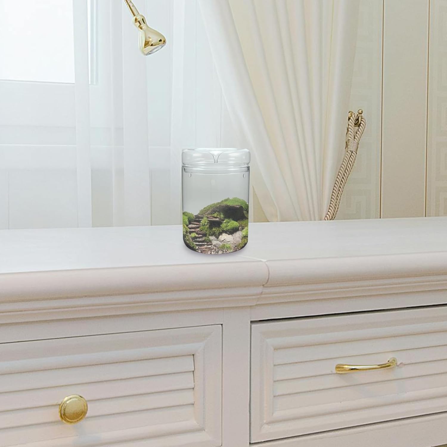 Mikikit Landscape Terrarium Bottle Creative Glass Planter for Office Home Decor Moss Holder for Indoor Plants Design