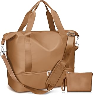 Globalstore Travel Duffel Bag, Large Capacity Carry on Bag with Shoulder Strap Dry Wet Separated Duffel Bag Weekend Bag for Women Gym Tote bag Overnight Bag Shopping Hospital Handbag Travel Essentials