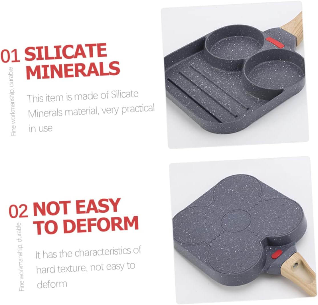 Hard Texture Non-deformable Steel Frying Pan Sectioned Skillets Induction Compatible Easy to Cle