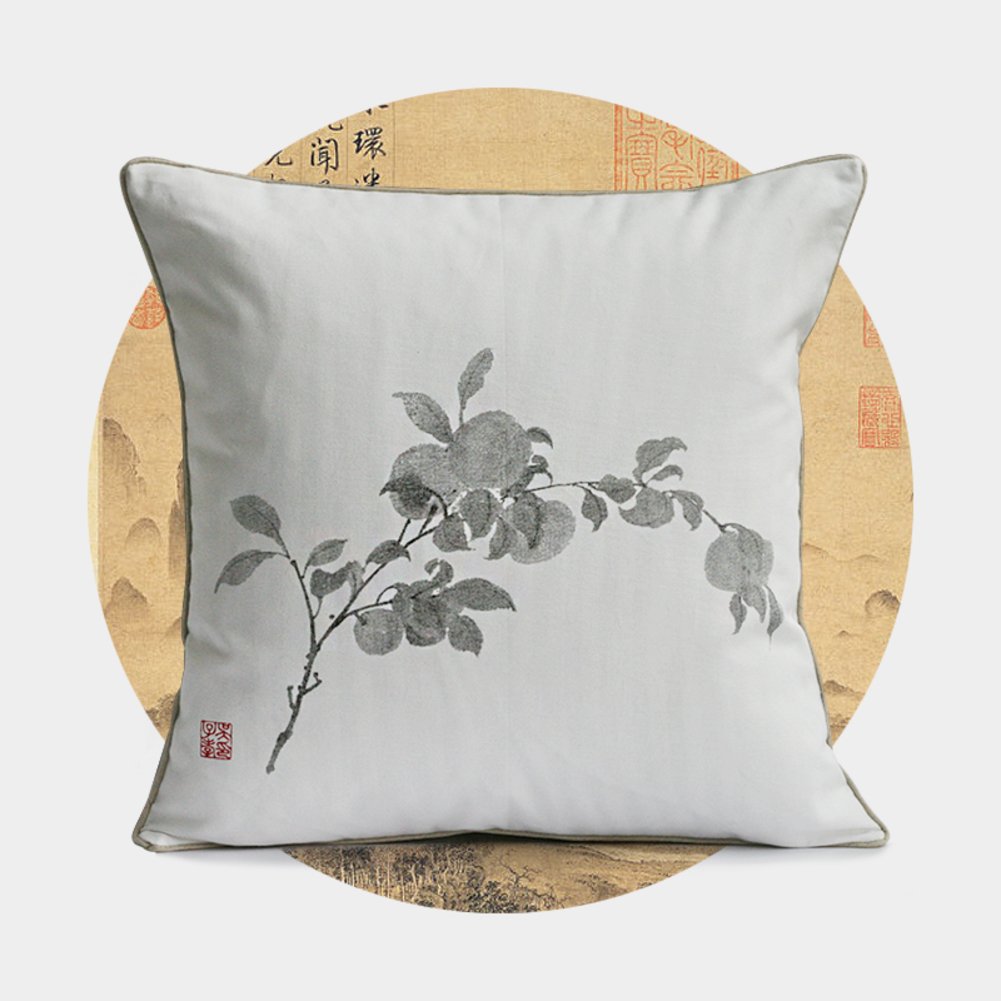 Housse de coussin encre de Chine 45x45 cm pour déco canapé salon