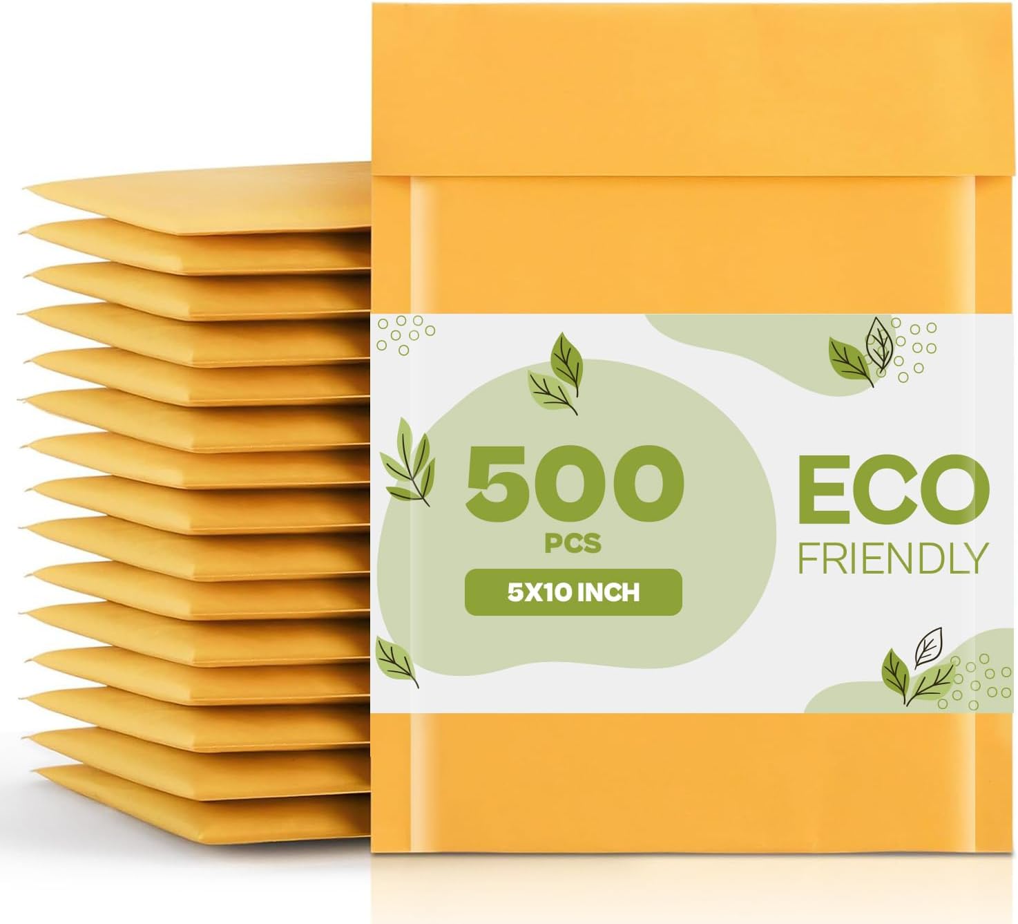 PSBM #00 250 PCS 5 x 10 Inch Kraft Bubble Mailers, Yellow Padded Envelopes, Self-Sealing Peel-Off Strip, Ideal for Shipping CD, DVD, Jewelry, Photos, Magazine, Books, Clothes and More
