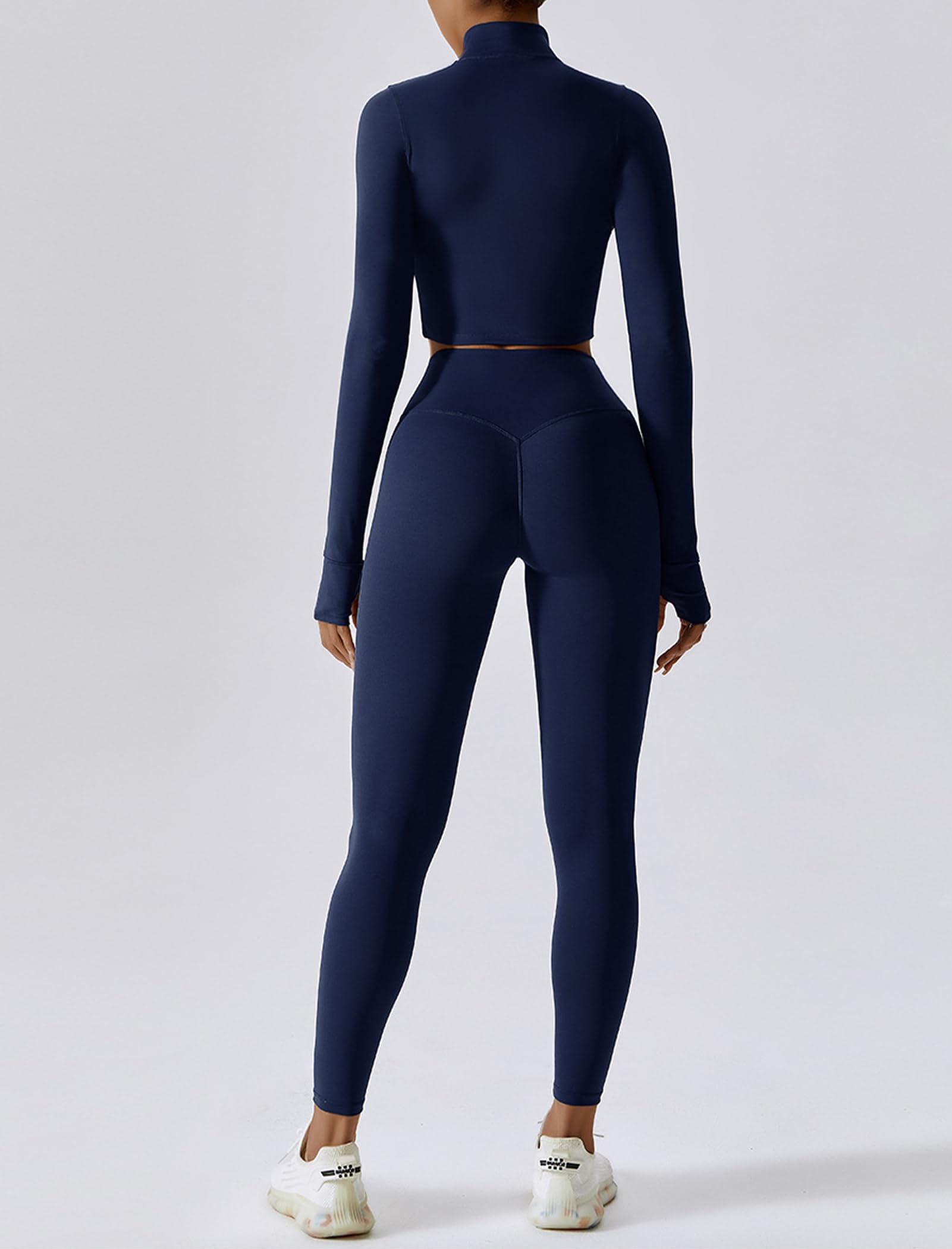Conjuntos de entrenamiento para mujer, 3 piezas, leggings de cintura alta, sin costuras, chaqueta corta, gimnasio, yoga, conjunto de brasier deportivo elástico