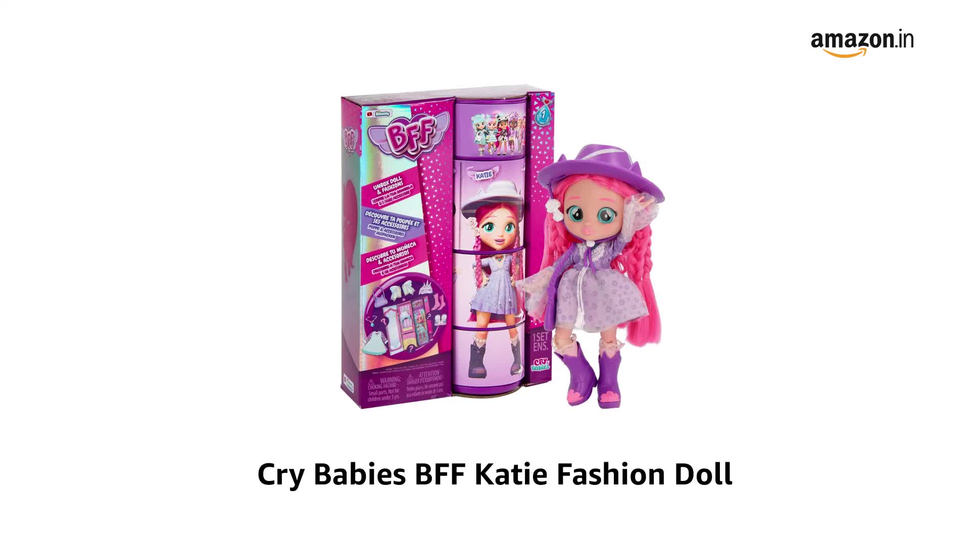 Cry Babies BFF Katie Fashion Doll with 9+ Surprises