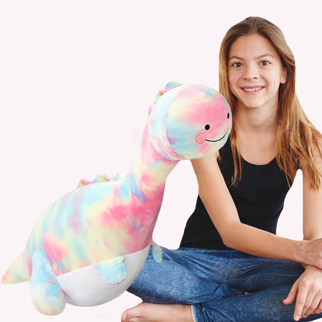 ELAINREN Oddly Long Arms Legs Kitten Plush Toy Pillow Ultra-Soft Black Kitty Cat Stuffed Funny Cushion Decor Gifts(Body-13.7''/Arm to Leg-55''
