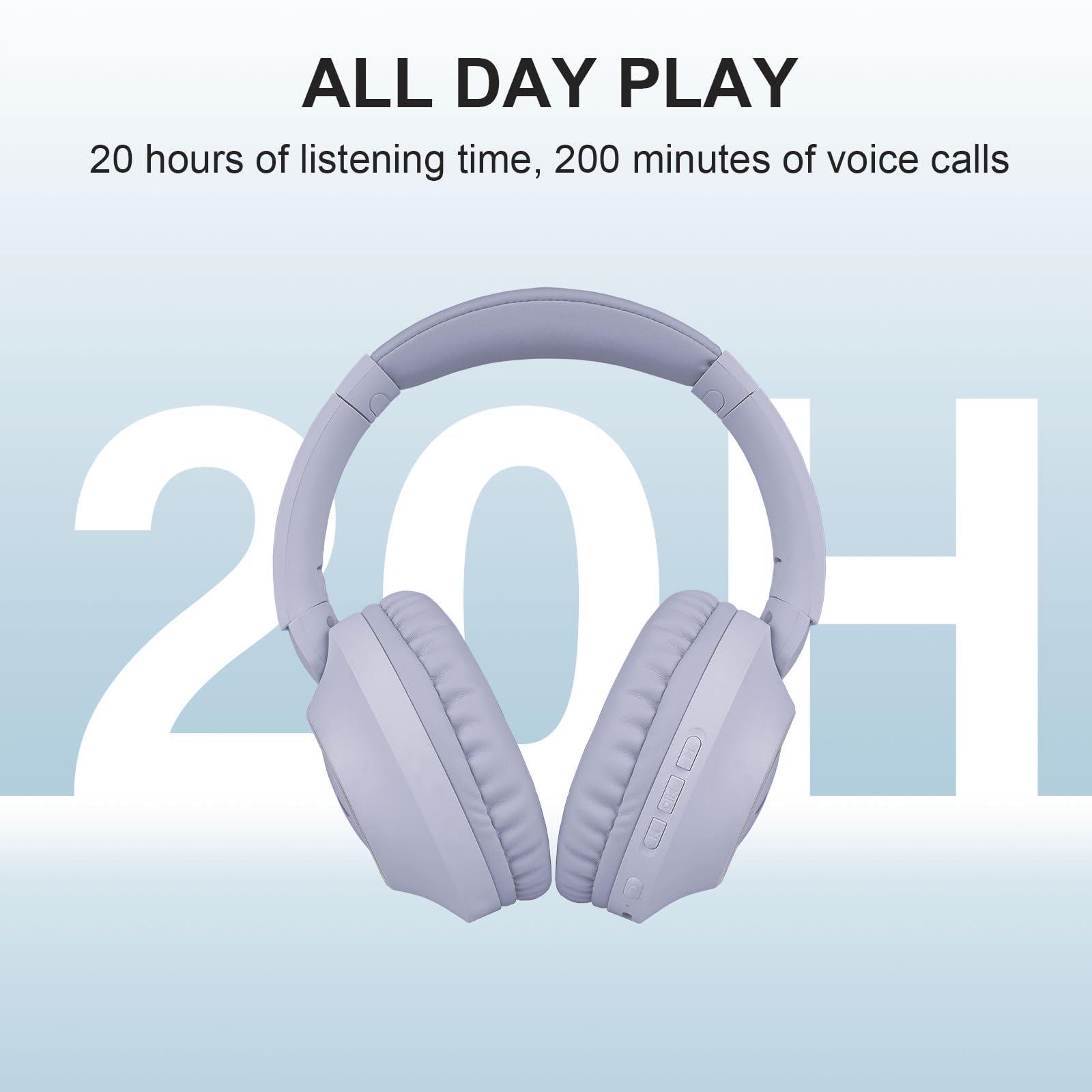 XuanGui Wireless Headphones Over Ear, 20H Playtime, Lightweight Foldable Bluetooth Headphones with Built-in Mic, FM Radio - Image 2