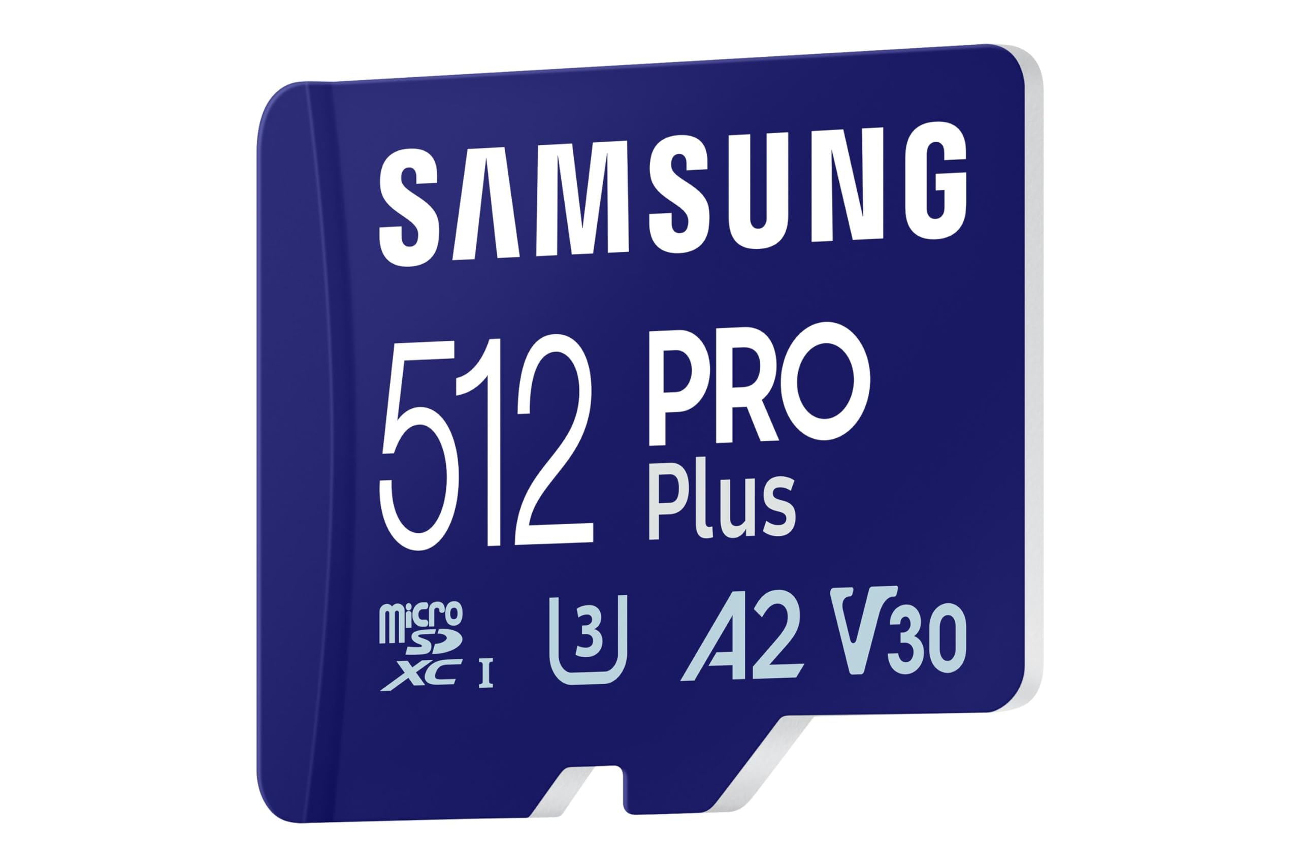 Samsung Carte Mémoire MicroSDXC, PRO Plus, 512 Go, Vitesse de Lecture jusqu’à 180 Mo/s, fournie avec Lecteur USB