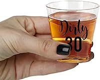 Vista 8 de Dirty 30 - Vasos de chupito de cumpleaños – 100 vasos de plástico desechables de 2 onzas, decoraciones de cumpleaños 30 para él o ella, regalos