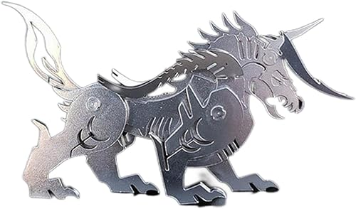 Miniatura 1 de Rompecabezas de metal 3D DIY, perro de tres cabezas, rompecabezas desmontables, adorno para escritorio, desafío de cerebro