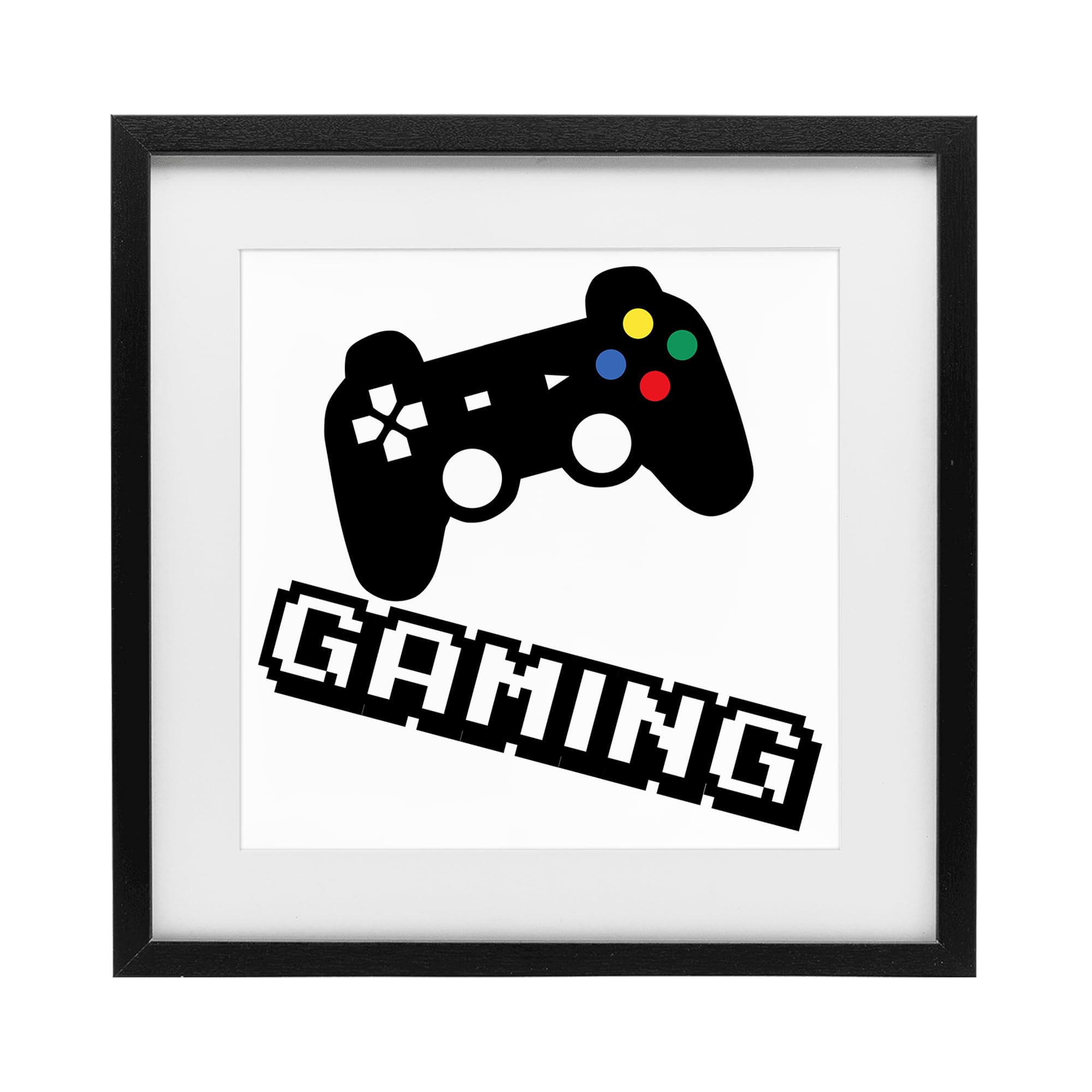 Stupell Industries Midnight Black (Textured) 'Playful Pixel Gaming'| Framed Print Under Glass