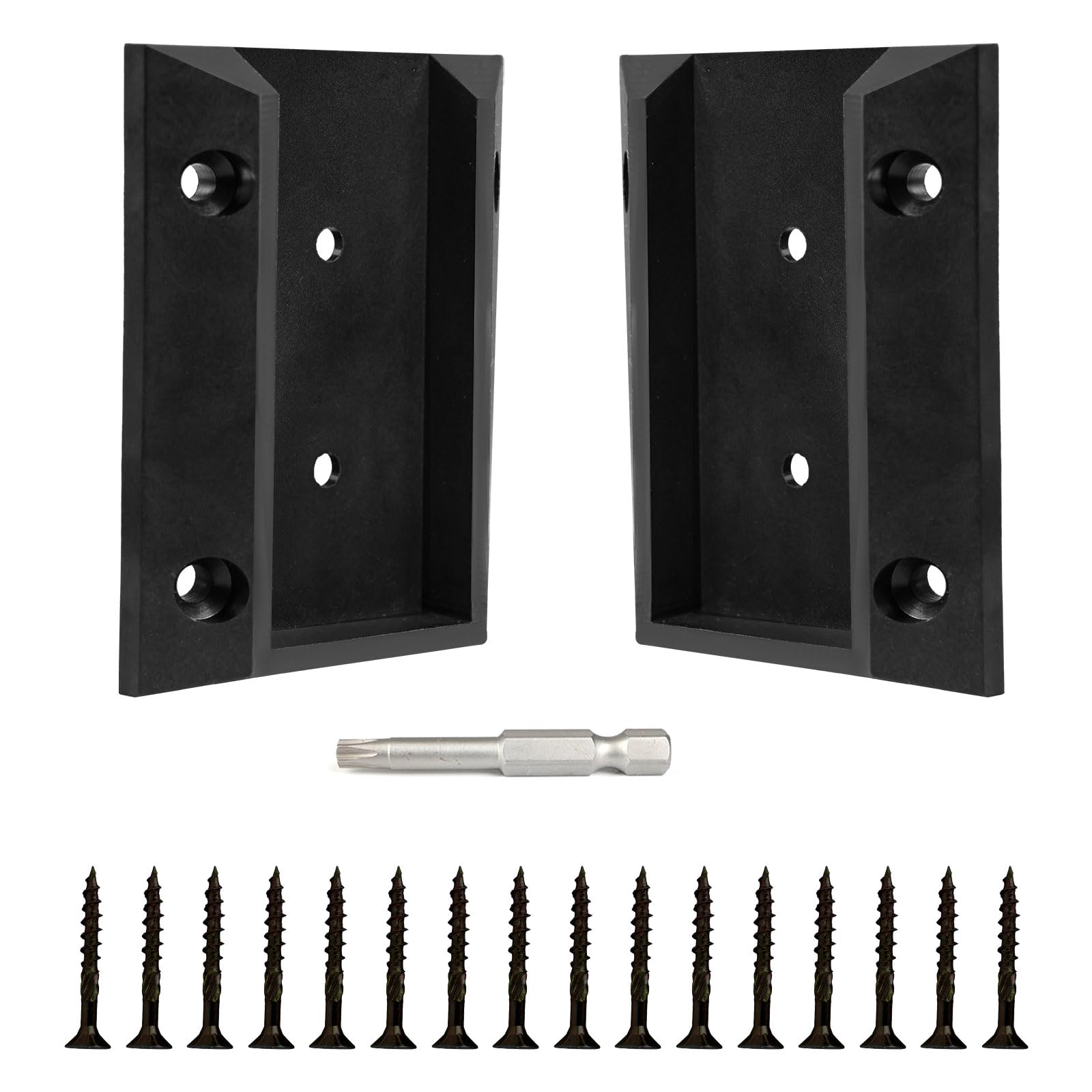 Muzata 40Pcs Deck Railing Brackets Connectors Rail Support Kit for 2x4(1.5"×3.5") Railing with 246pcs Screws Wooden Fance Handrail Wood Railing System Cable Railing Baluster Railing, WT11