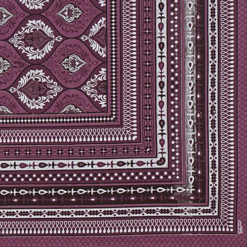 Image of JAIPUR PRINTS Cotton Traditional Jaipuri Printed Double Bedsheet for Double Bed King Size with 2 Pillow Covers - Purple.