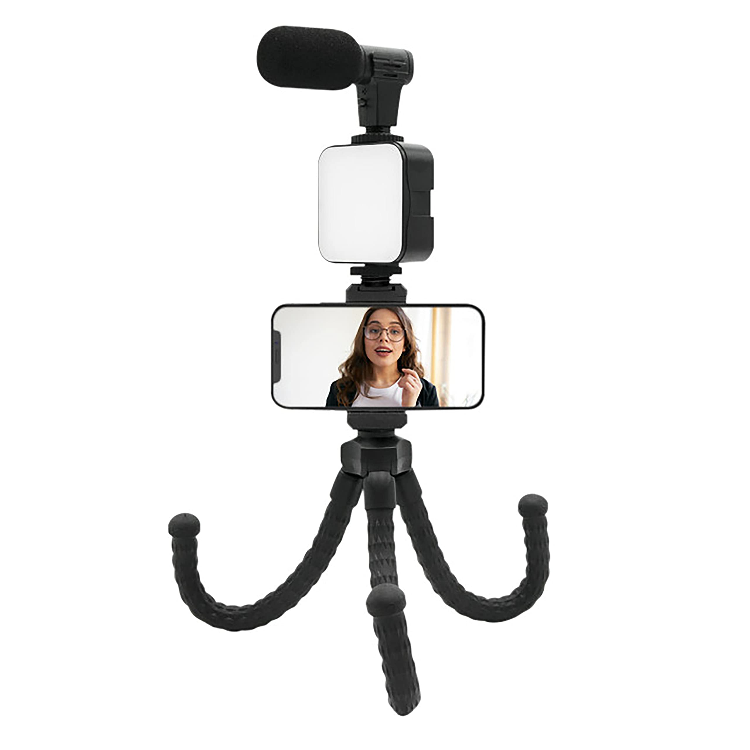 VLOGGING Kit 4 EN 1 Micro + TREPIED + Soporte + LED