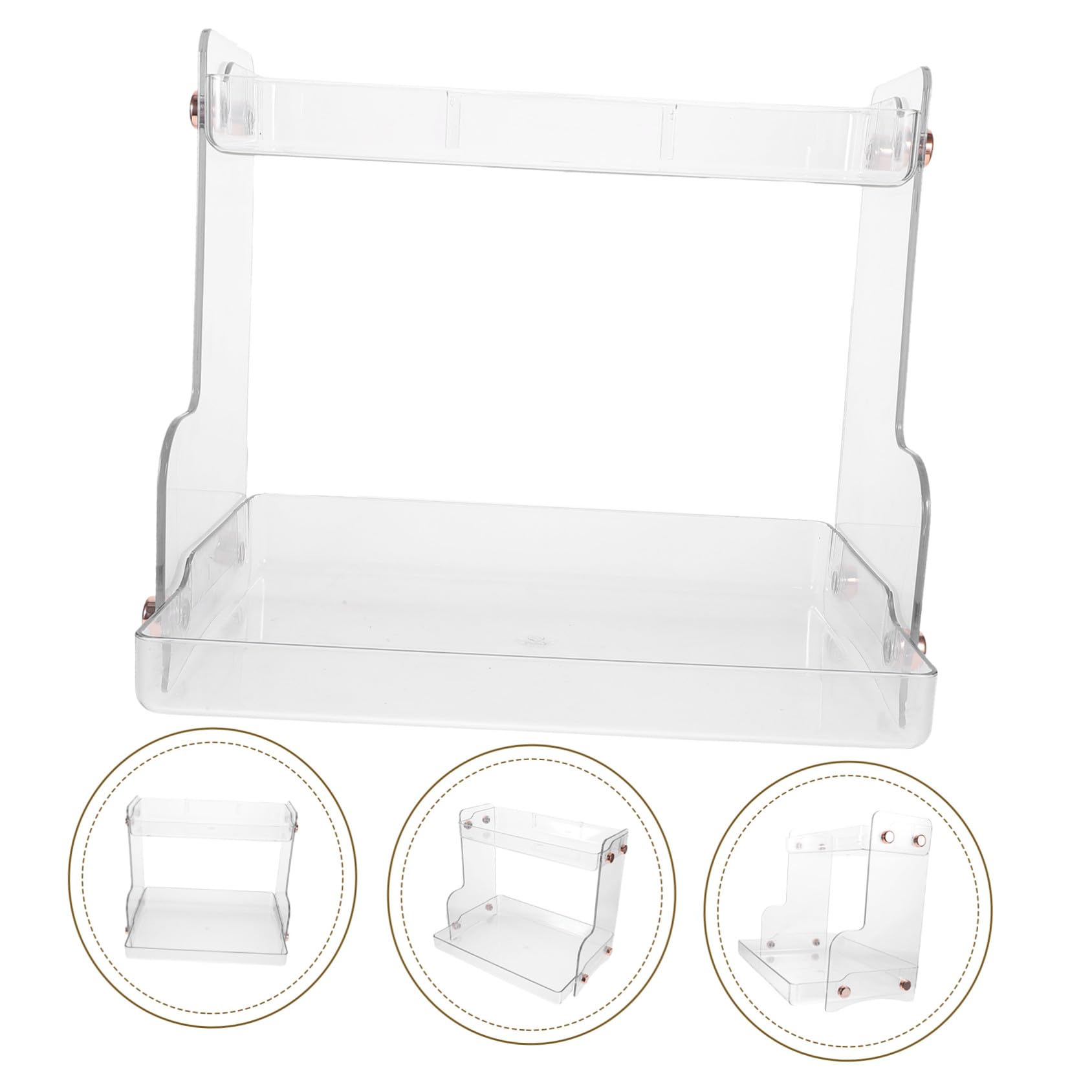 Hohopeti Organizer Multi-layer da Strato Doppio a e Cosmetici Acciaio Bagno in Capacità Inossidabile Pet, Portatrucchi Forte di Carico, per Bagno e Camera da Letto