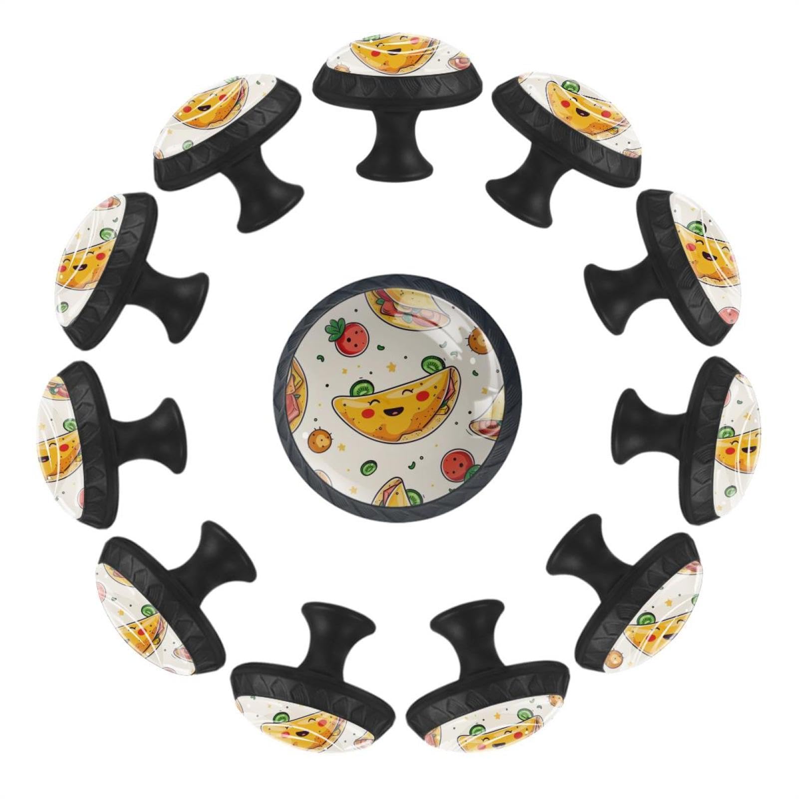 Boutons de tiroir ronds en cristal jaune pour armoire de cuisine poignée meuble maison lot de 12