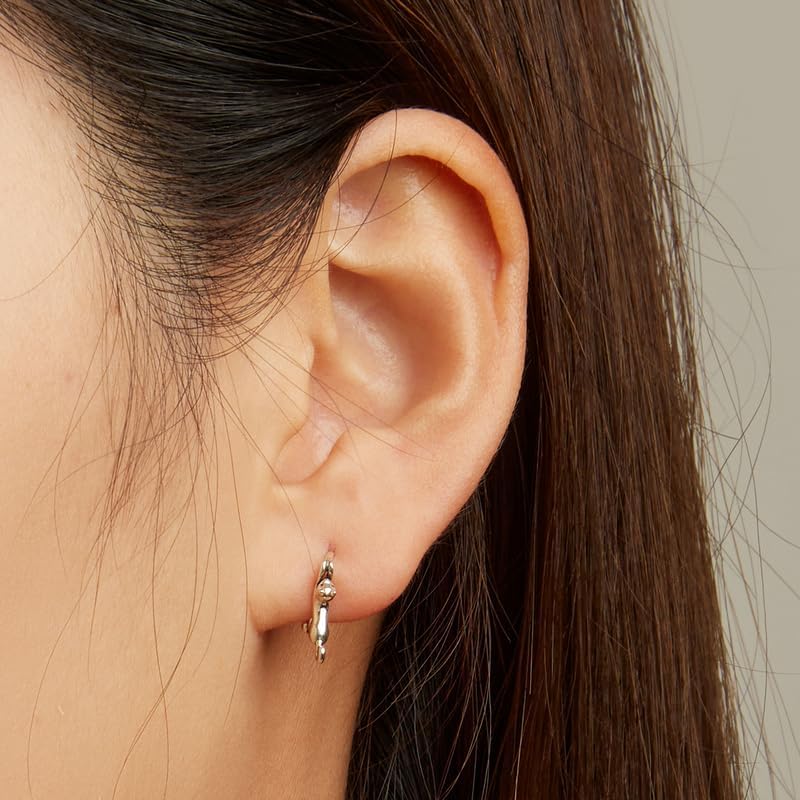 S925 Sterling Silver Hoop Hypoallergenic Earrings for Women Dachshund Cat Butterfly Iris Star Leaves Shell Pearl & Cross Design Earrings as Gifts for women - Image 4