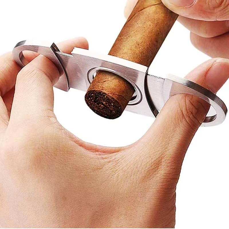 Cigar Cutter Stainless Steel Guillotine Manual Scissors Slicer Portable Smoking Accessories Tool(A)