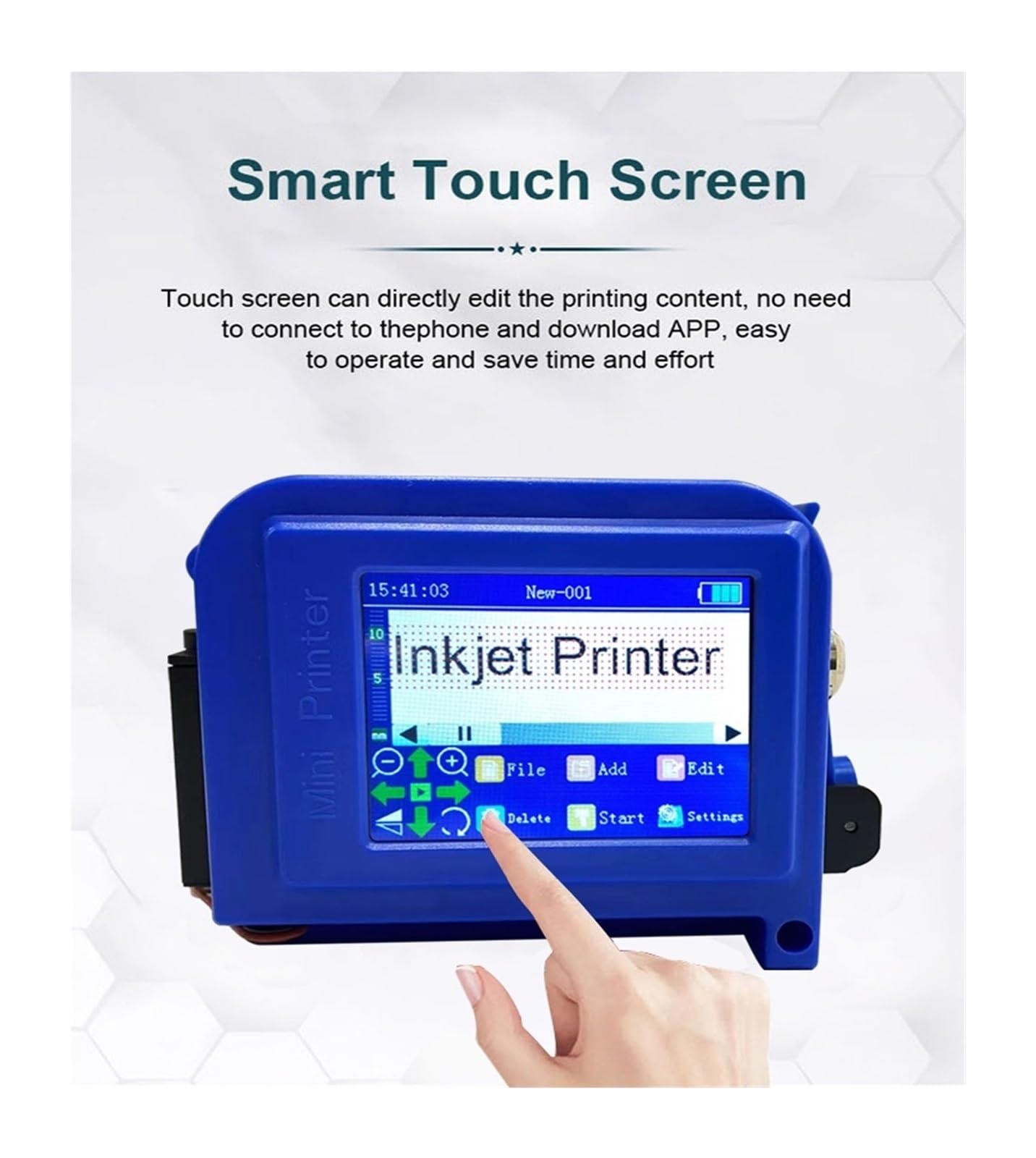 Imprimante Portable, Imprimante à Jet d'encre Mini 25,4 mm sans Verrouillage, Bande QR Portable, numérotation de Code par lot, imprimante d'étiquettes Logo(with 1 Cartridge)