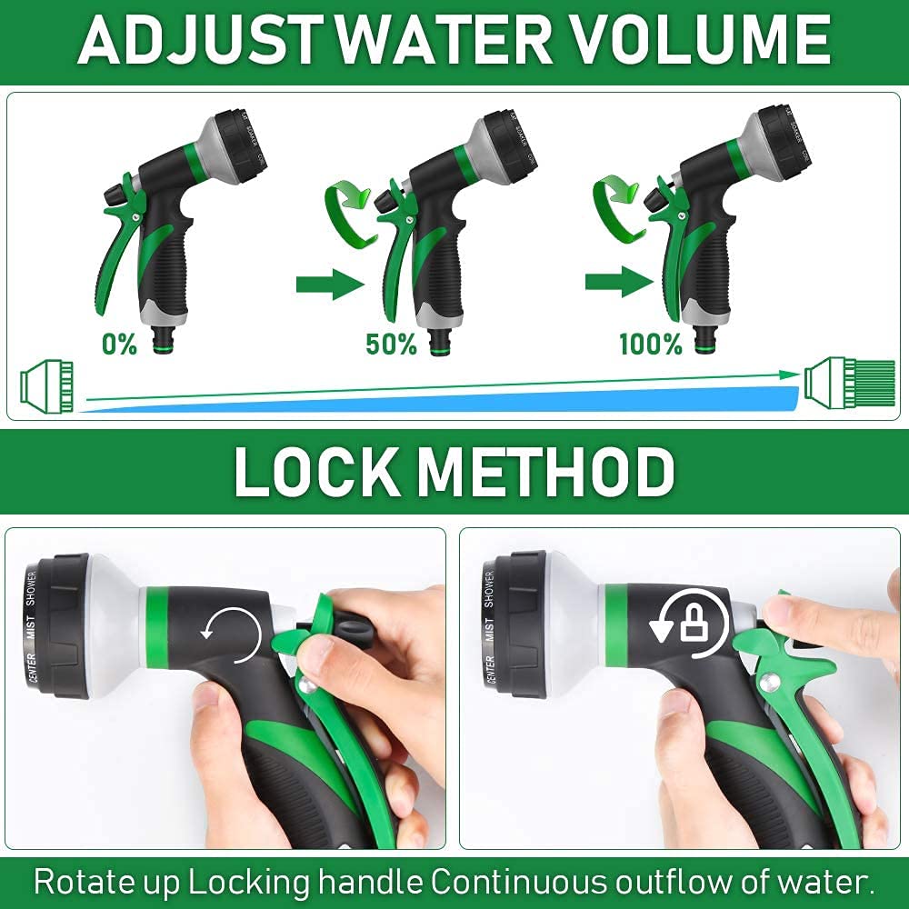 High Pressure Water Gun Metal waterpistool High Pressure Macht Wasmachine van de Auto Spray Auto wassen Gereedschap Garden Water Jet hogedrukreiniger (Color : Black