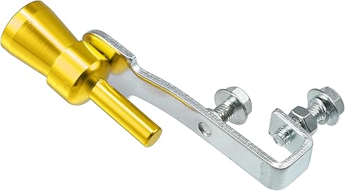 Miniatura 6 de X AUTOHAUX Silenciador de escape de sonido turbo universal de aleación de aluminio tamaño S, silbato para coche, tono dorado, 5 uds