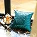 Kevin Textile Sequin Decor Pillow Cases Sequins New Year Party/Wedding Decorative Throw Cushion Cover Sham, Hidden Zipper Design(45cmx45cm),(2 Pieces,Teal)