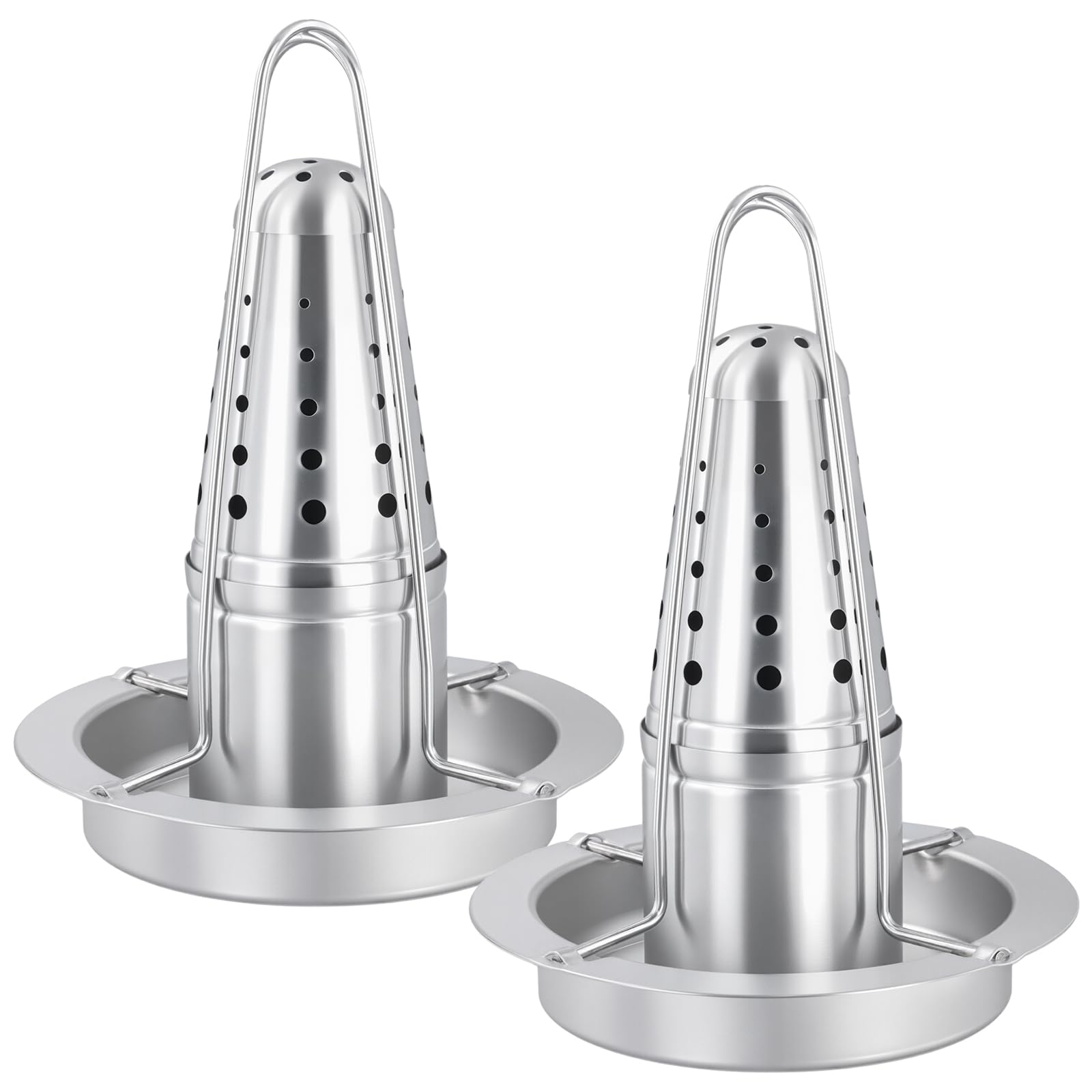 2 Stück Edelstahl Hähnchen Ständer, Bräter Huhn Halterung Vertikal Hähnchen Ständer Grill, Hähnchengriller, Hähnchenbräter Grill, Hähnchenbräter für Hausgrill, 17.5 x 24 cm