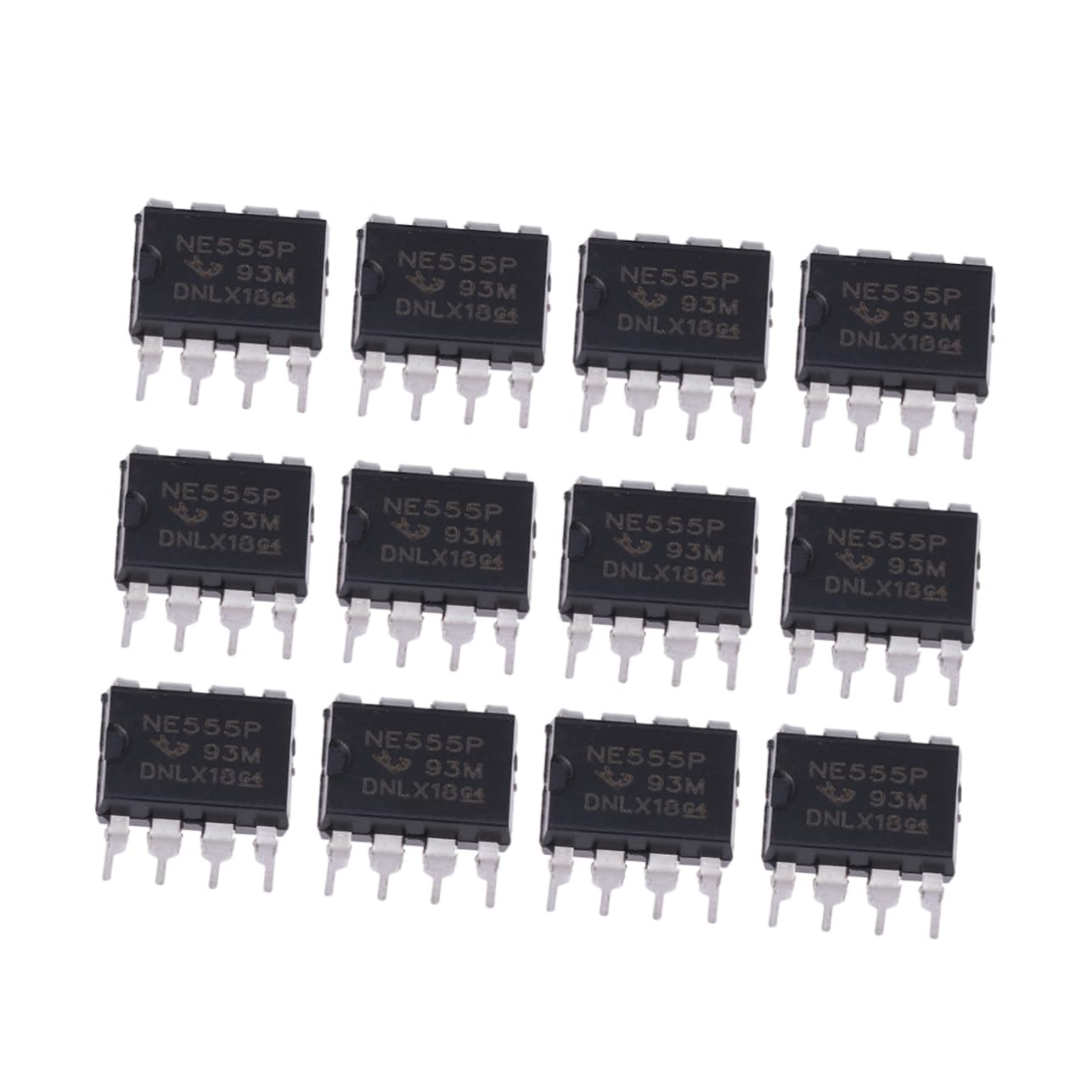 Mobestech Ne555P Electronic Timer Ic 12Pcs 555 Timer Chip for Precision Timing Circuits Programmable, Black