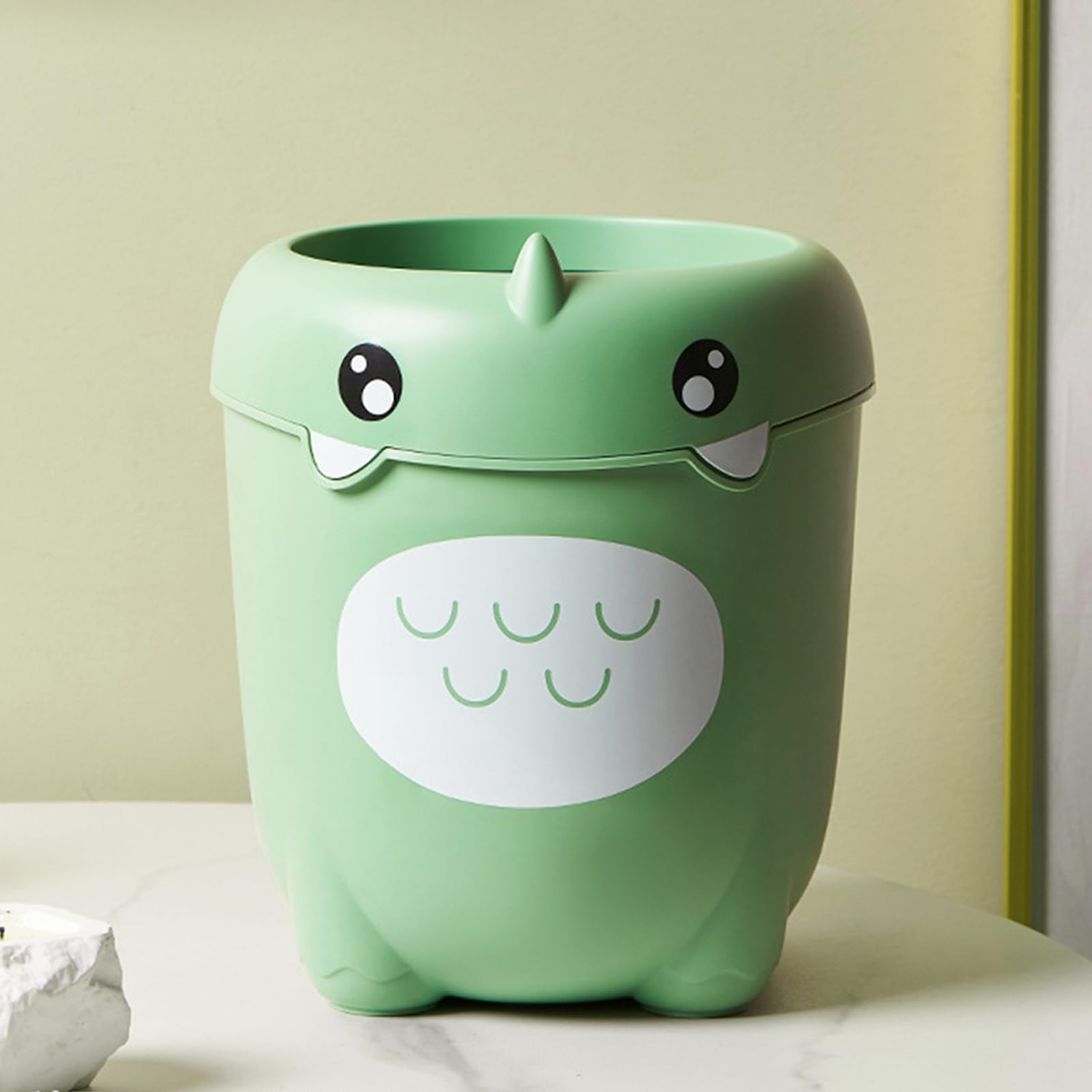 Caje De Trash Caje De Niño - Bin de desechos en forma de dinosaurio pequeño, mini cesta creativa de basura, organizador de gran capacidad, elegante recipiente de , basura de la habitación comp