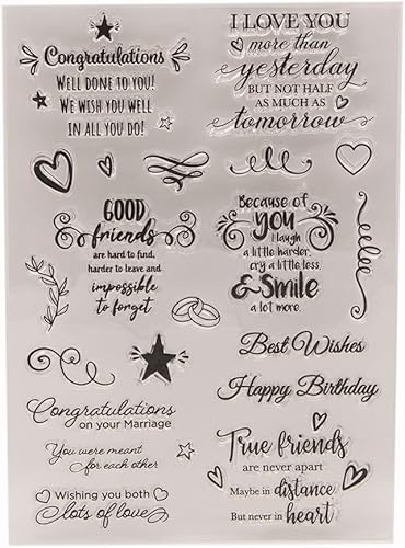 Miniatura 10 de Sello de silicona transparente con palabras de bendición de Navidad para la familia, sello de goma para hacer tarjetas, decoración y álbumes de