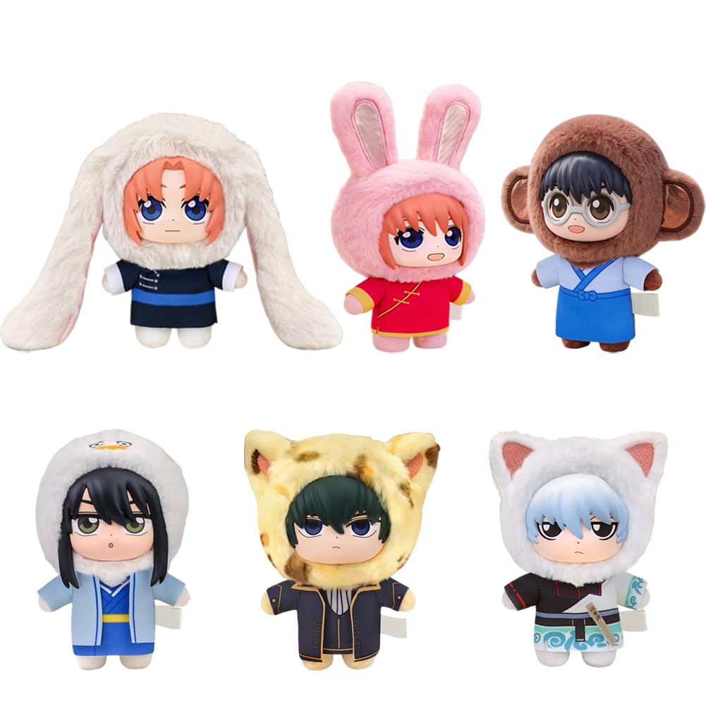 6 statuette in vinile di Gintoki, Kagura e Sakata, 14 cm, modello da collezione, ornamento da tavolo, regalo per i fan degli anime