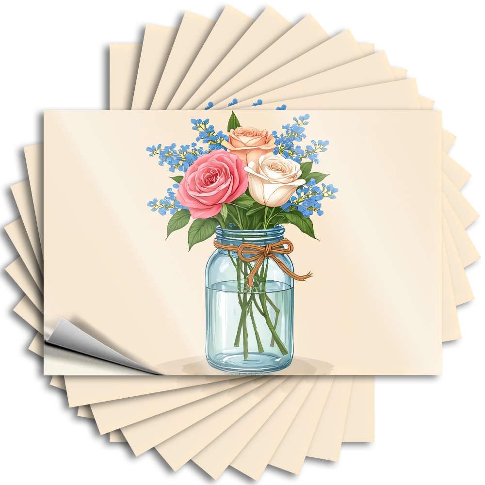 Saying Basement Decor Waterproof Vinyl Sticker | A Bouquet of Roses in A Glass Jar. Snarky Tumbler for Fall DIY Projects(12X18CM)