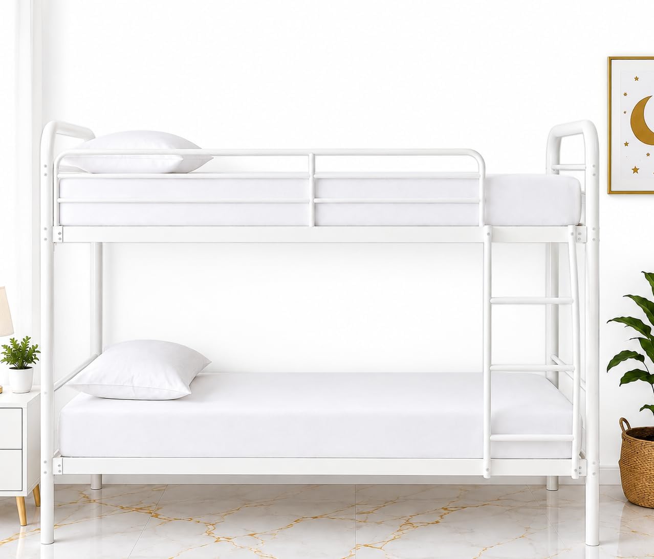 Mirha Fitted Sheet Single 2 Pack-100% Egyptian Cotton Small Single Fitted Sheet 2ft 6" (75CM x 190CM)-Bunk Bed Sheets 200 Thread Count Single Fitted Sheets White