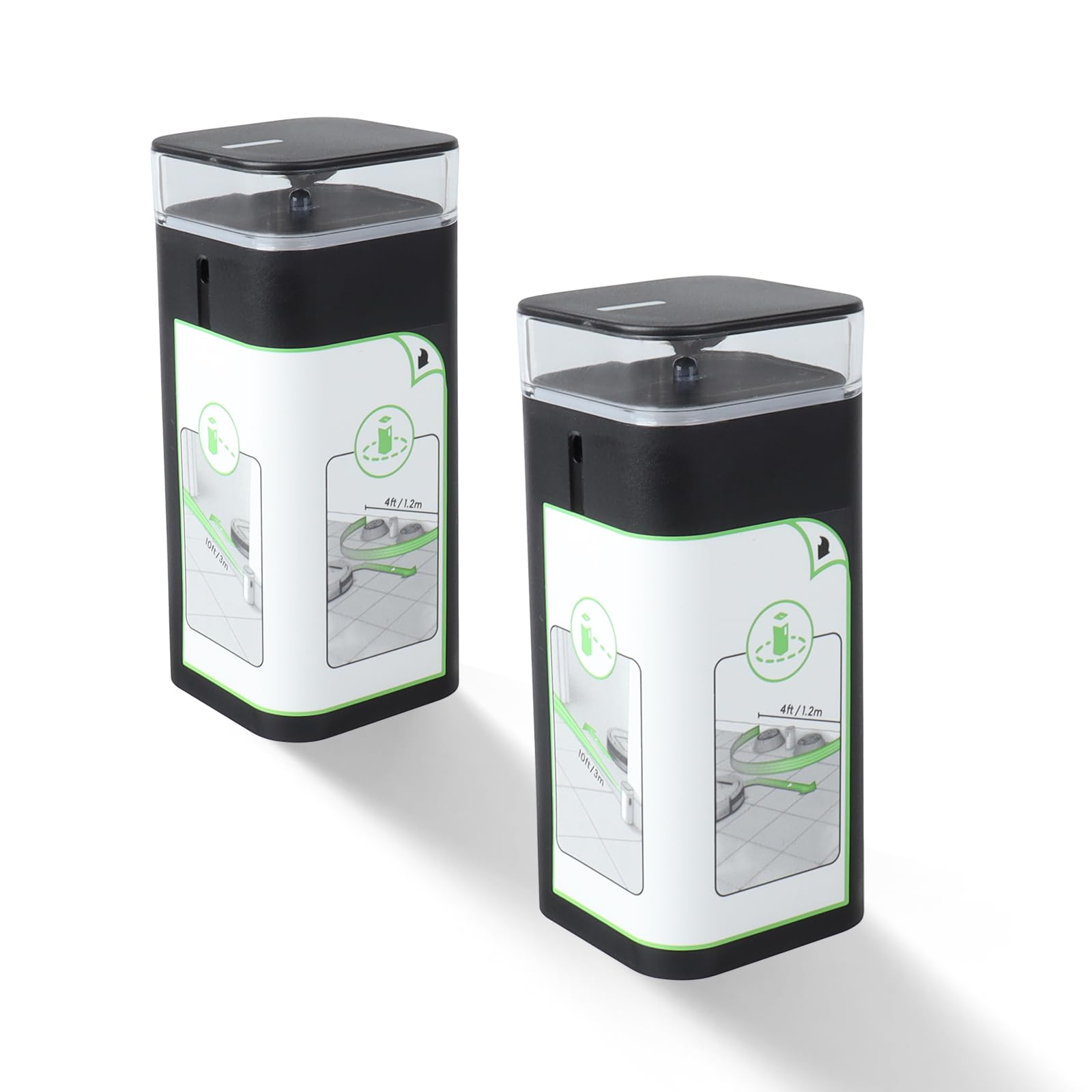 MXJFYY 2-Pack Virtual Wall Barrier per iRobot Roomba, barriera virtuale a doppia modalità Light House compatibile con Roomba 500 600 700 800 900 E5 E6 I3 I4 I7 I8 Series