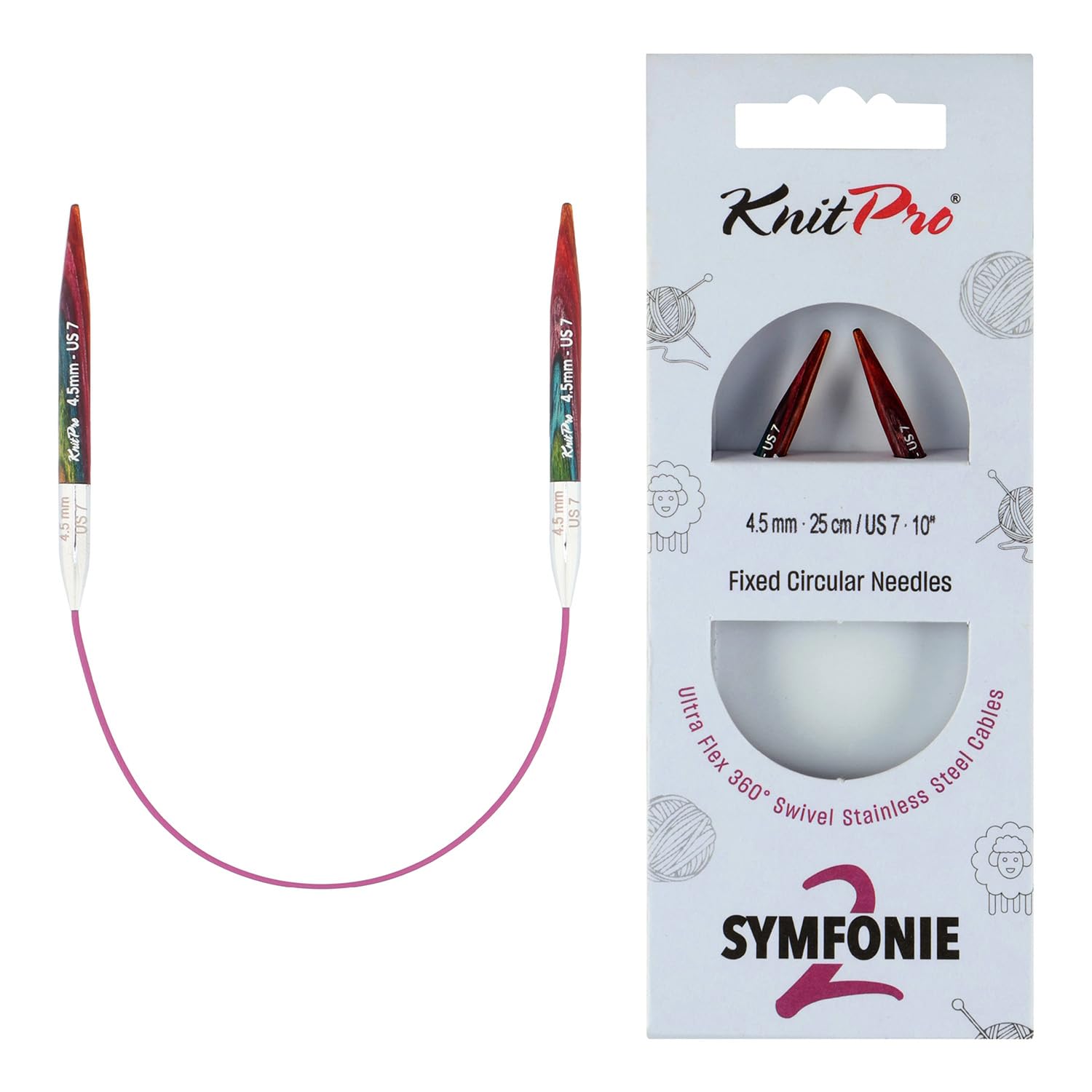 KnitPro Symfonie 2 Fixed Circular Needles 10" (25cm) | 4.5mm โ image 1