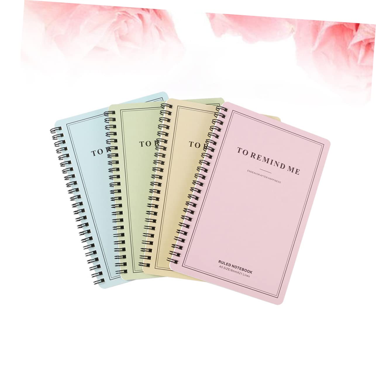 Ciieeo Spiralnotizbuch 4 Stück mit Seitenspirale aus White Card für Schüler